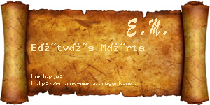 Eötvös Márta névjegykártya